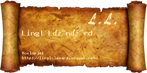 Lingl Lénárd névjegykártya